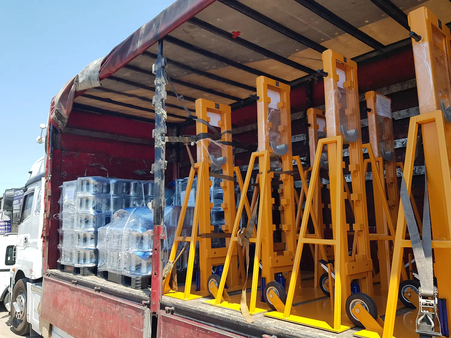 hydraulic drum jacks and galvanized rollers shipped to baghdad iraq